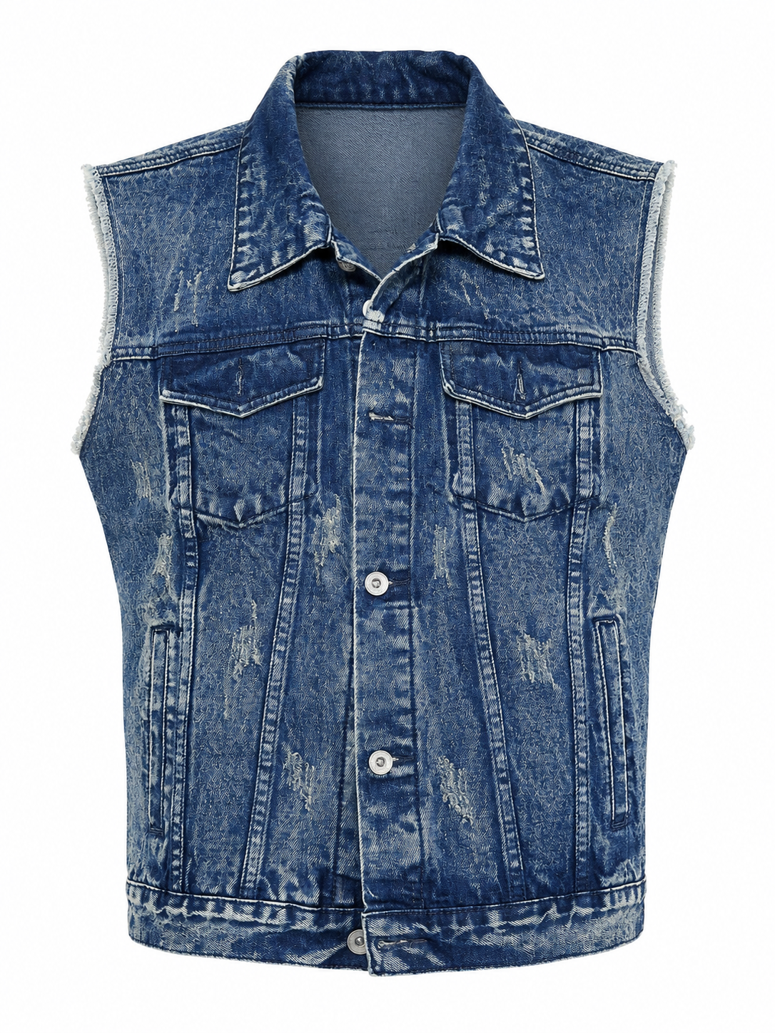 Vintage Distressed Denim Vest